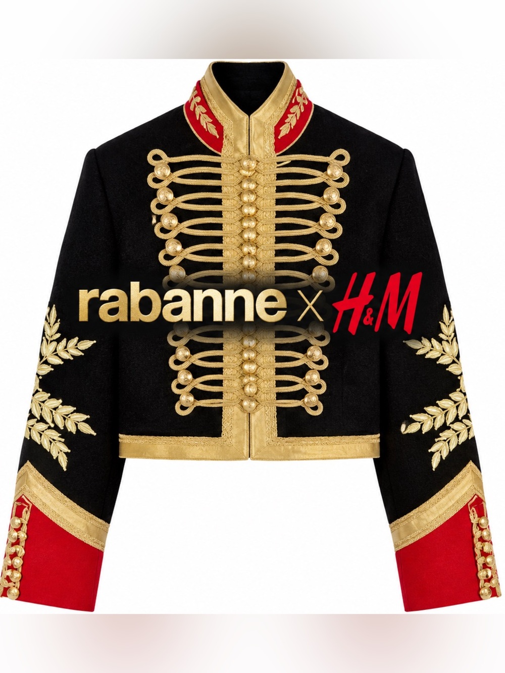 Rabanne x H&M Limited Edition Embroidered Military Style Wool Jacket